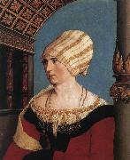 HOLBEIN, Hans the Younger Portrait of Dorothea Meyer oil on canvas